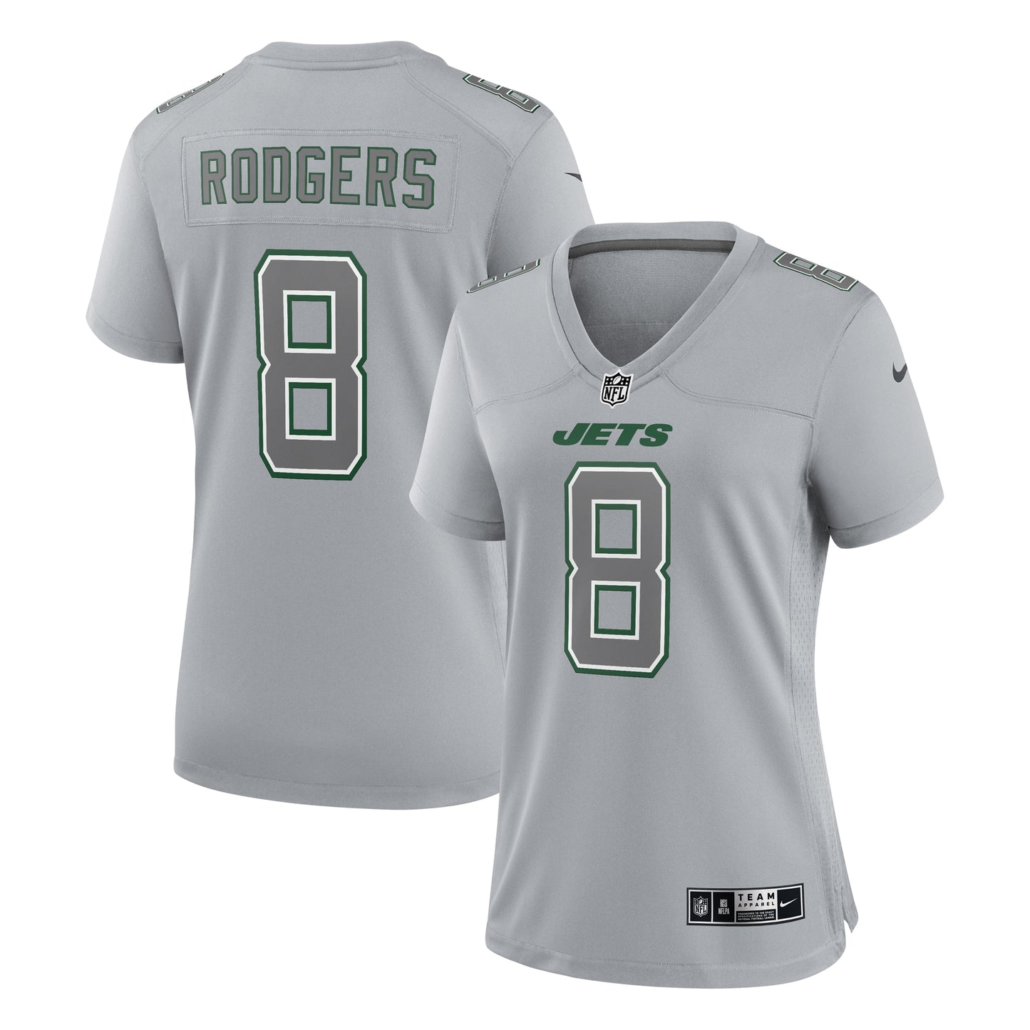 Aaron Rodgers New York Jets Nike Women's Atmosphere Fashion Game Jersey - Heather Gray