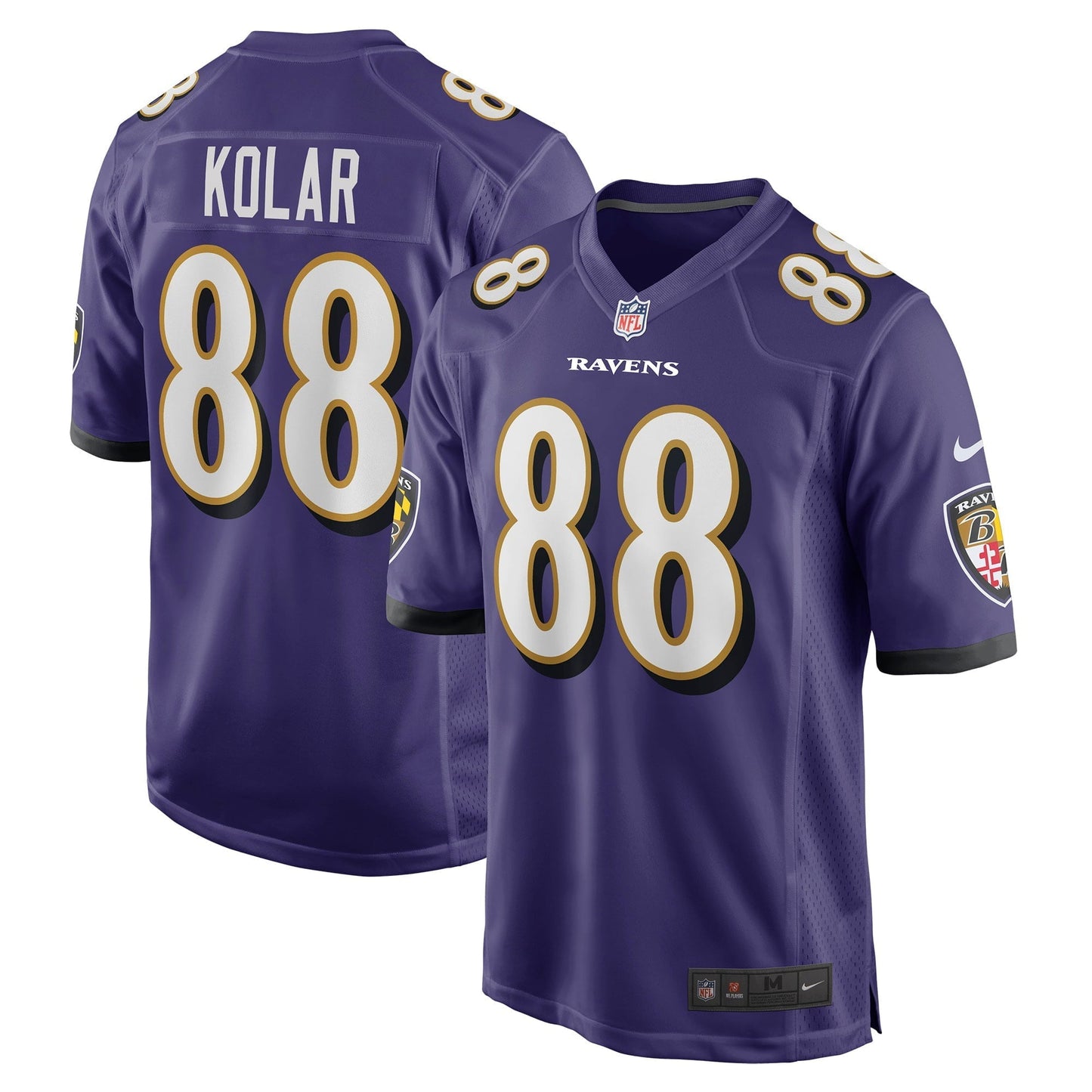 Men's Nike Charlie Kolar Purple Baltimore Ravens Player Game Jersey