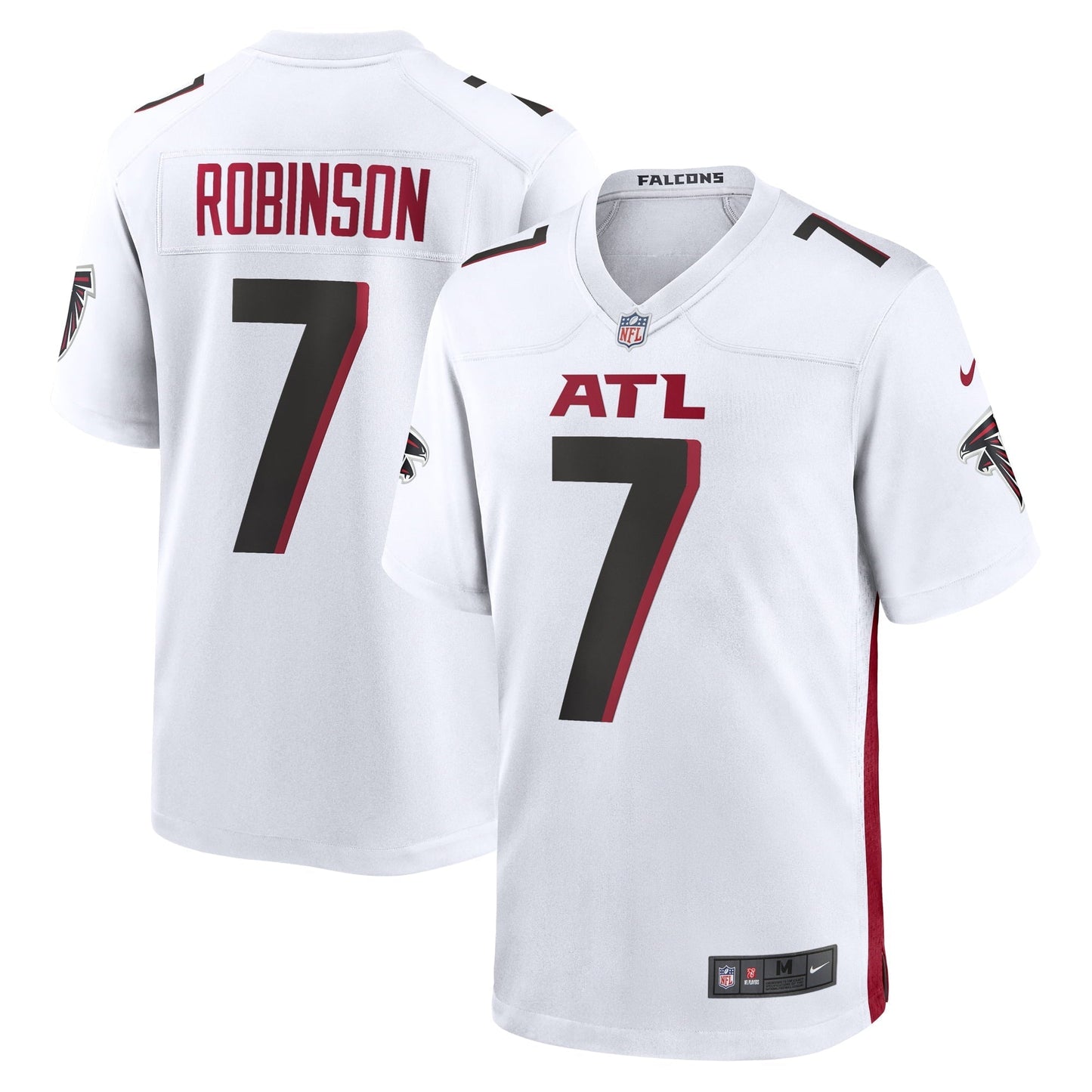 Men's Nike Bijan Robinson White Atlanta Falcons 2023 NFL Draft First Round Pick Game Jersey