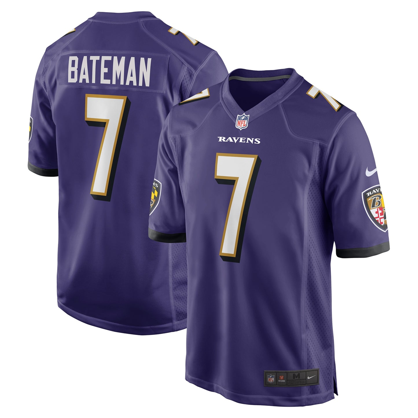 Rashod Bateman Baltimore Ravens Nike Game Player Jersey - Purple
