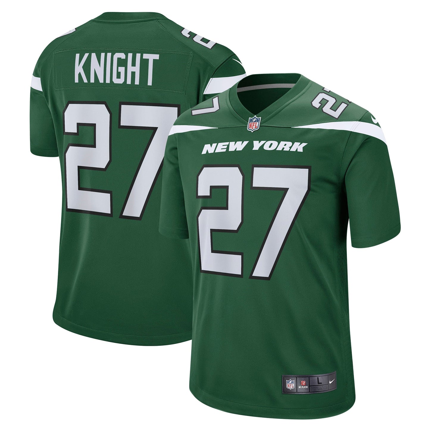 Men's Nike Zonovan Knight Gotham Green New York Jets Game Player Jersey