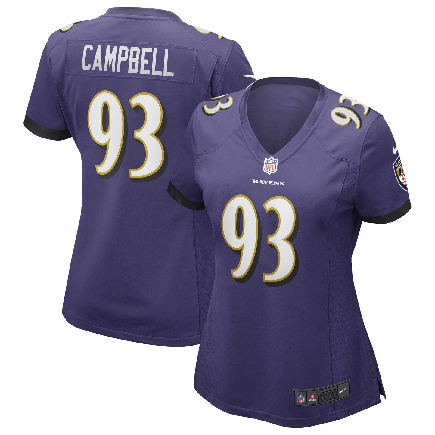 Women's Nike Calais Campbell Purple Baltimore Ravens Game Player Jersey