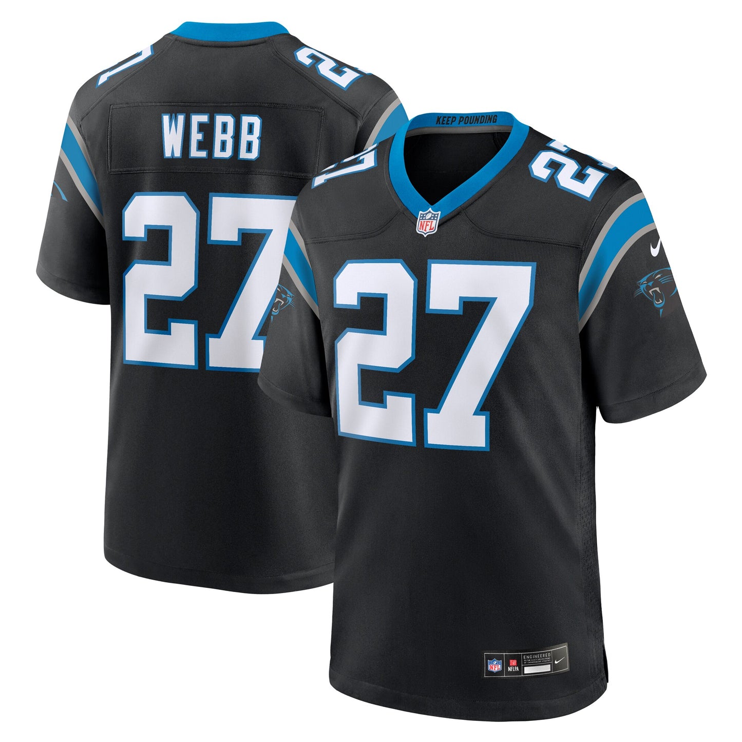 Sam Webb Carolina Panthers Nike Team Game Jersey - Black