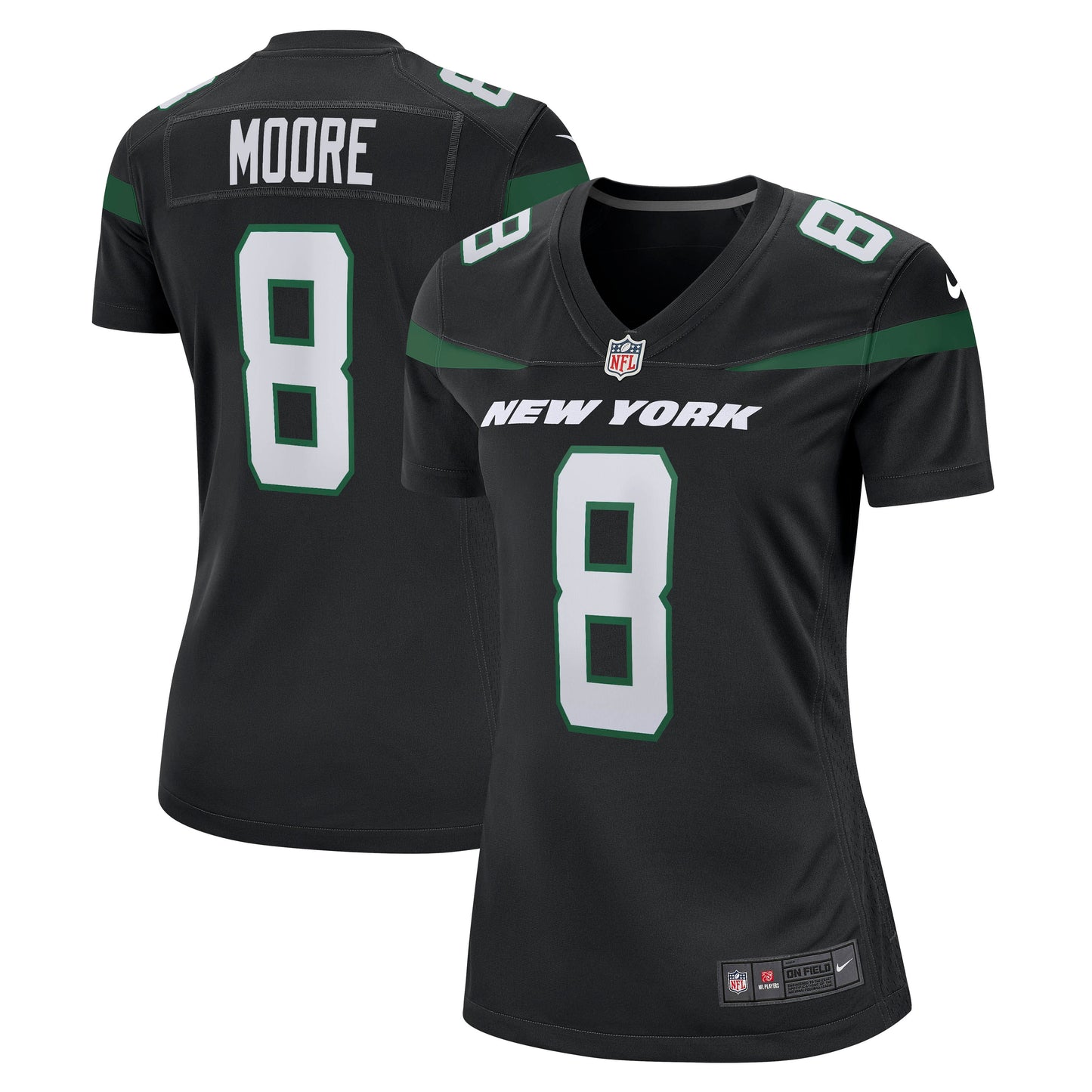 Elijah Moore Nike New York Jets Women's Game Jersey - Stealth Black